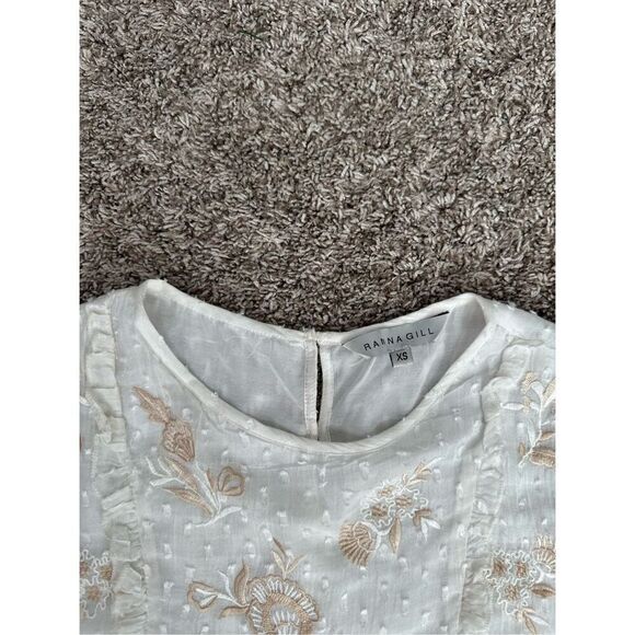 Anthropologie Ranna Gill Basilia Embroidered Mini Dress Babydoll Swing Boho XS - Picture 4 of 12